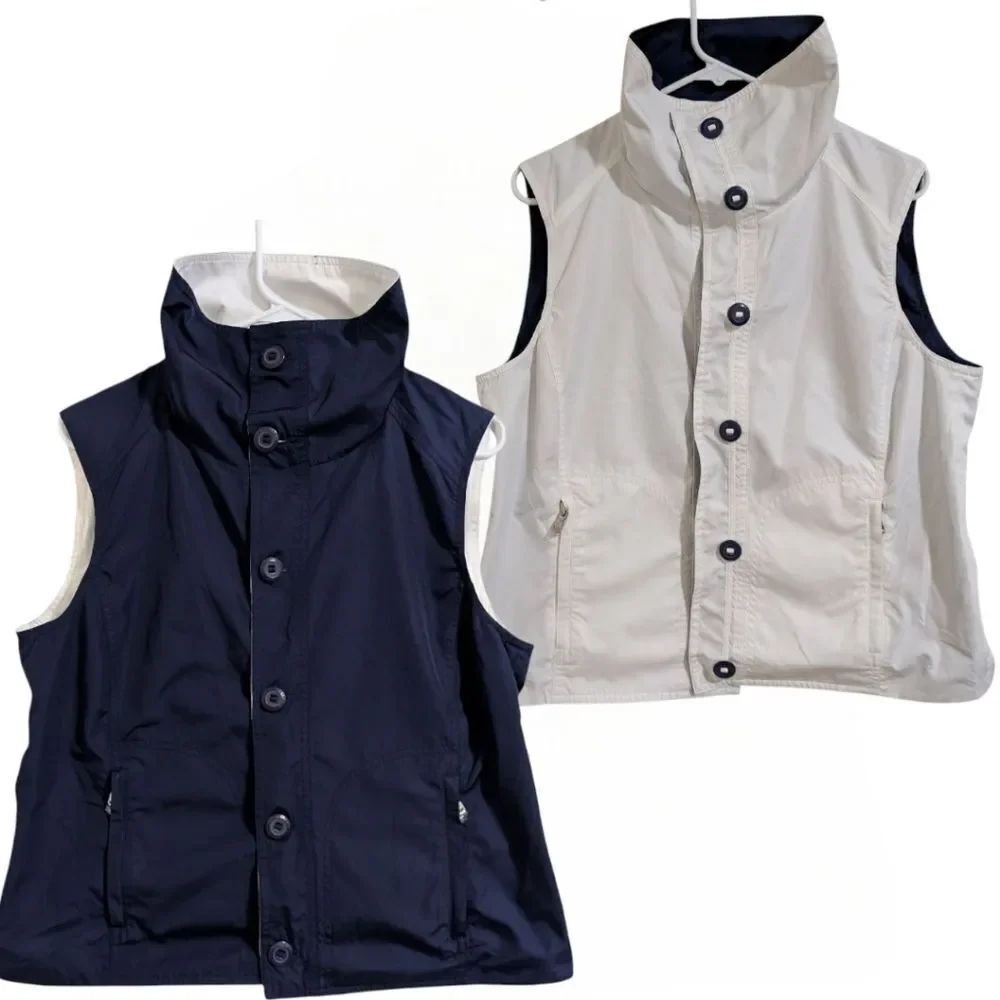 Lauren Ralph Lauren Reversible Vest - White/Navy Women's Size L